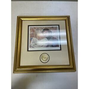 EMMETT KELLY LITHOGRAPH Tycoon Clown Circus Art Signed Gold Frame 16x16 Rare